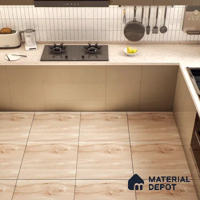 Wooden Tile TL 04682 Maple Nocciola Brown 2 ft x 2 ft Porcelain Matte Finish 8 mm | Suitable for Living Room, Bedroom, Bathroom, Kitchen & Balcony