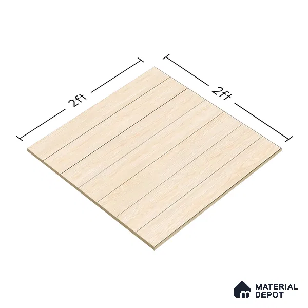 Wooden Tile TL 04680 Maple Saratoga 2 ft x 2 ft Porcelain Matte Finish 8 mm | Suitable for Living Room, Bedroom, Bathroom, Kitchen & Balcony