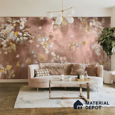 Worth It, Abstract Pattern Wallpaper Design for Walls, Pink Sukoon Series Canvas Abstract Design (Customised Size Wallpaper)