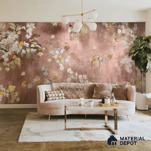 Worth It, Abstract Pattern Wallpaper Design for Walls, Pink Sukoon Series Canvas Abstract Design (Customised Size Wallpaper)