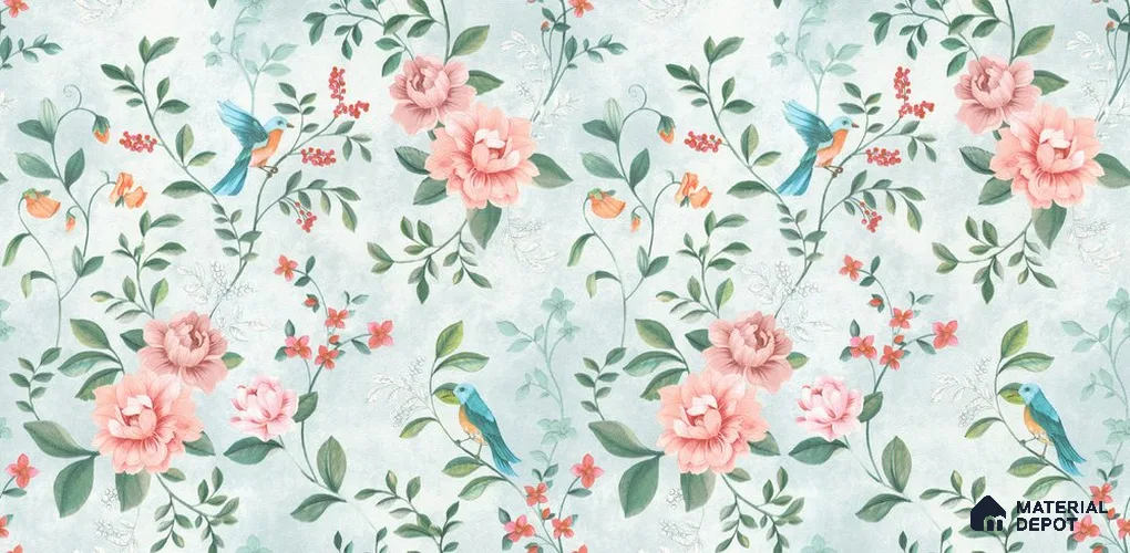 10292-3 17ft x 3.5 ft (42 Inches) Floral Look Wallpaper - 59 Sq. Ft. | Minimum 15% wastage during installation