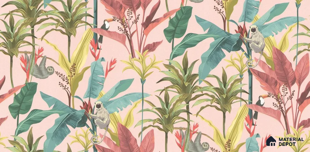 A close-up of a 10293-1 | 17ft x 3.5 ft (42 Inches) Florals Look Wallpaper - 59 Sq. Ft. available at Material Depot in Bangalore