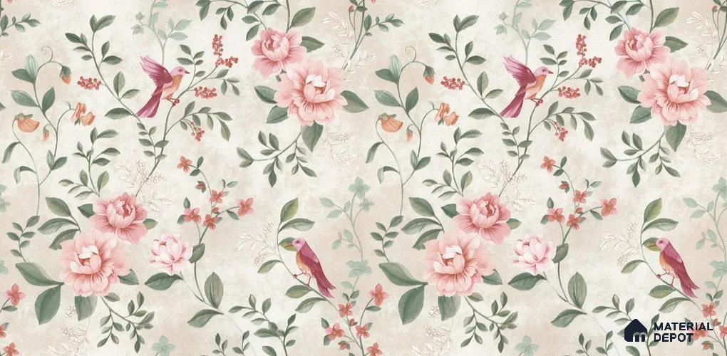 10292-1 | 17ft x 3.5 ft (42 Inches) Florals Look Wallpaper - 59 Sq. Ft. | Minimum 15% wastage during installation