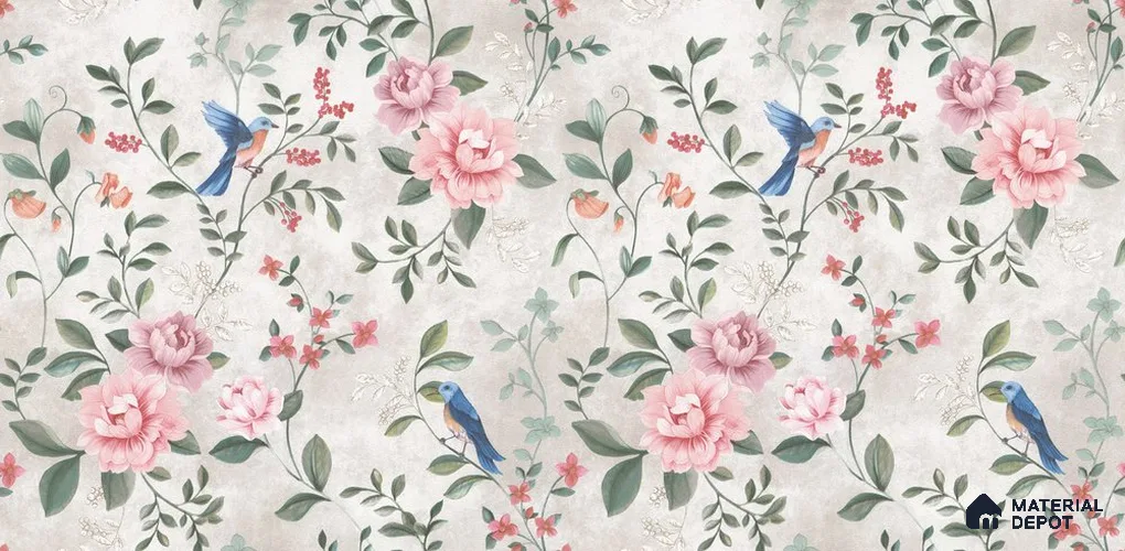 10292-2 | 17ft x 3.5 ft (42 Inches) Florals Look Wallpaper - 59 Sq. Ft. | Minimum 15% wastage during installation