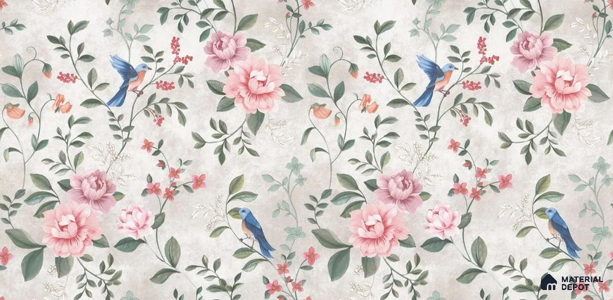 10292-2 | 17ft x 3.5 ft (42 Inches) Florals Look Wallpaper - 59 Sq. Ft. | Minimum 15% wastage during installation