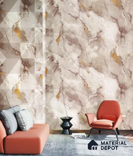 10259-2 | 5.18 Meter x 42 Inch PVC Marble Look Wallpaper - 59.5 Sq. Ft. | Minimum 10% wastage during installation