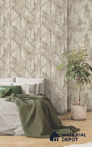10256-3 | 5.18 Meter x 42 Inch PVC Geometric Look Wallpaper - 59.5 Sq. Ft. | Minimum 15% wastage during installation