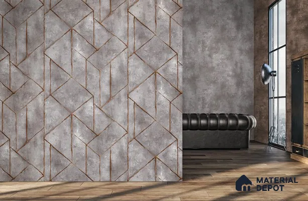 10256-5 | 5.18 Meter x 42 Inch PVC Geometric Look Wallpaper - 59.5 Sq. Ft. | Minimum 15% wastage during installation