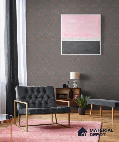 10237-3 | 5.18 Meter x 42 Inch PVC Geometric Look Wallpaper - 59.5 Sq. Ft. | Minimum 15% wastage during installation