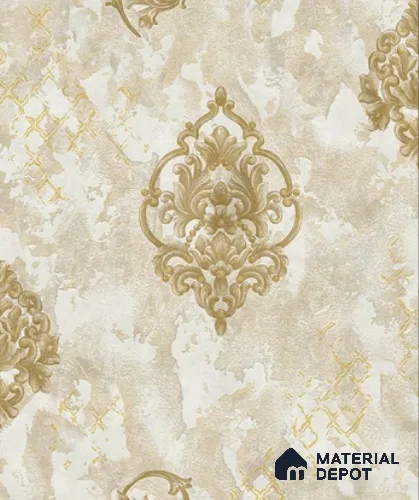 WP6512 | 9.5 Meter x 21 Inch Vinyl Base Paper Damask Look Wallpaper - 54.54 Sq. Ft. | Minimum 15% wastage during installation
