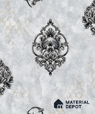 WP6506 | 9.5 Meter x 21 Inch Vinyl Base Paper Damask Look Wallpaper - 54.54 Sq. Ft. | Minimum 15% wastage during installation