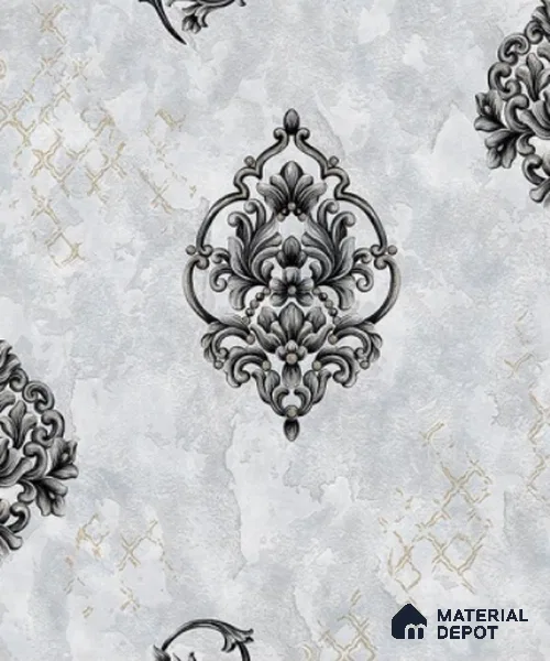 WP6506 | 9.5 Meter x 21 Inch Vinyl Base Paper Damask Look Wallpaper - 54.54 Sq. Ft. | Minimum 15% wastage during installation