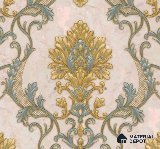 WP401-17 | 9.5 Meter x 21 Inches Damask look Wallpaper - 54.54 Sq. Ft. | Minimum 15% wastage during installation