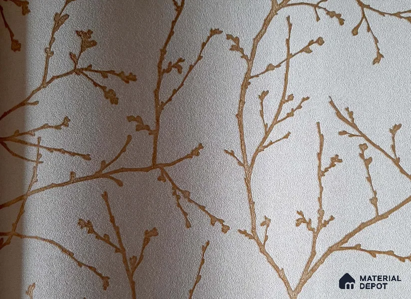 10192-3 | Copper Gold Twig Branches Non Woven Floral Wallpaper - 10 Meter x 21 Inch, 57 Sq. Ft. (Min. 15% Wastage)