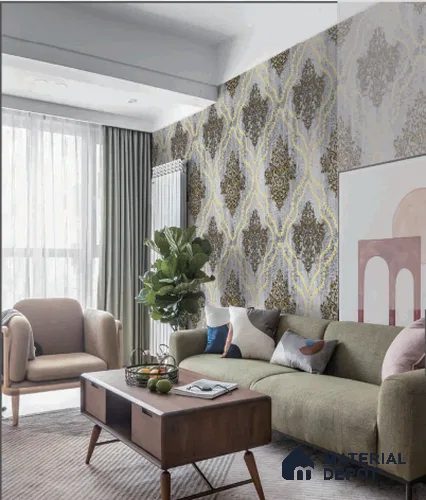 Rahira Series RH8009 10 Meter x 21 Inches Patterned look Wallpaper - 57.05 Sq. Ft. | Minimum 15% wastage during installation