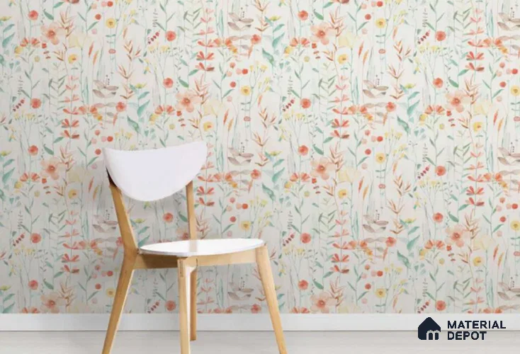 88111 | 10 Meter x 21 Inch PVC Florals Look Wallpaper - 57 Sq. Ft. | Minimum 15% wastage during installation