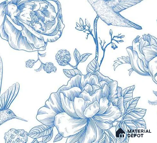 88109 | 10 Meter x 21 Inch PVC Florals Look Wallpaper - 57 Sq. Ft. | Minimum 15% wastage during installation