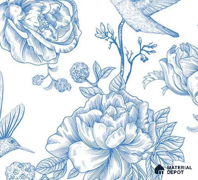 88109 | 10 Meter x 21 Inch PVC Florals Look Wallpaper - 57 Sq. Ft. | Minimum 15% wastage during installation