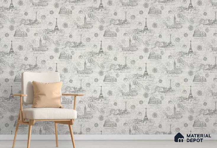 88084 | 10 Meter x 21 Inch PVC Texture Look Wallpaper - 57 Sq. Ft. | Minimum 15% wastage during installation