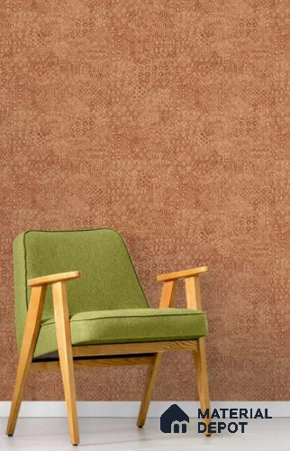 88121 | Rust Ethnic Ikat Diamond PVC Patterned Wallpaper - 10 Meter x 21 Inch, 57 Sq. Ft. (Min. 15% Wastage)
