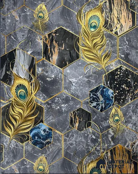 931707 | 10 Meter x 21 Inch PVC Patterned Look Wallpaper - 57 Sq. Ft.