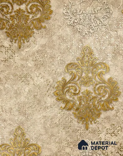 931203 | 10 Meter x 21 Inch PVC Damask Look Wallpaper - 57 Sq. Ft.