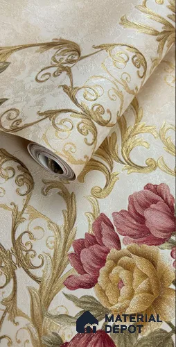 931901 | 10 Meter x 21 Inch PVC Damask Look Wallpaper - 57 Sq. Ft.