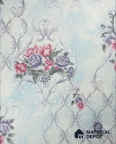 931911 | 10 Meter x 21 Inch PVC Damask Look Wallpaper - 57 Sq. Ft.