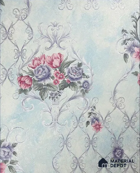 931911 | 10 Meter x 21 Inch PVC Damask Look Wallpaper - 57 Sq. Ft.