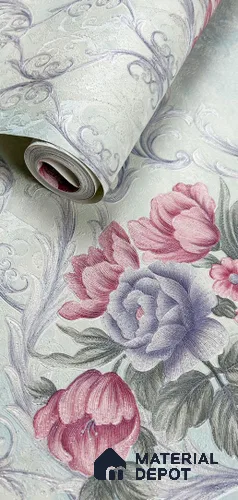 931911 | 10 Meter x 21 Inch PVC Damask Look Wallpaper - 57 Sq. Ft.