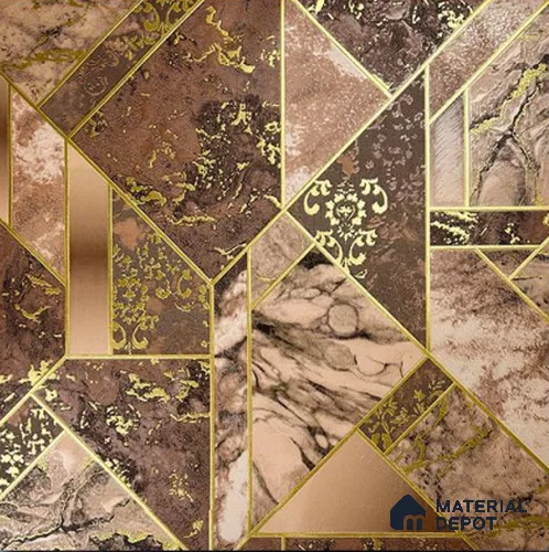 930080 | 10 Meter x 21 Inch PVC Geometric Look Wallpaper - 57 Sq. Ft.