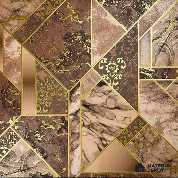 930080 | 10 Meter x 21 Inch PVC Geometric Look Wallpaper - 57 Sq. Ft.