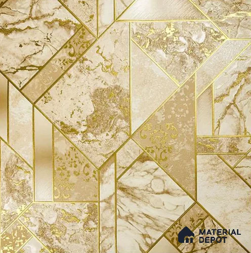 930087 | 10 Meter x 21 Inch PVC Geometric Look Wallpaper - 57 Sq. Ft.