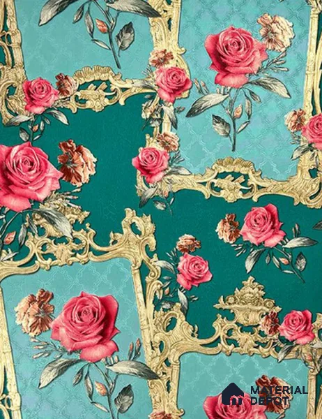 931601 | 10 Meter x 21 Inch PVC Florals Look Wallpaper - 57 Sq. Ft.