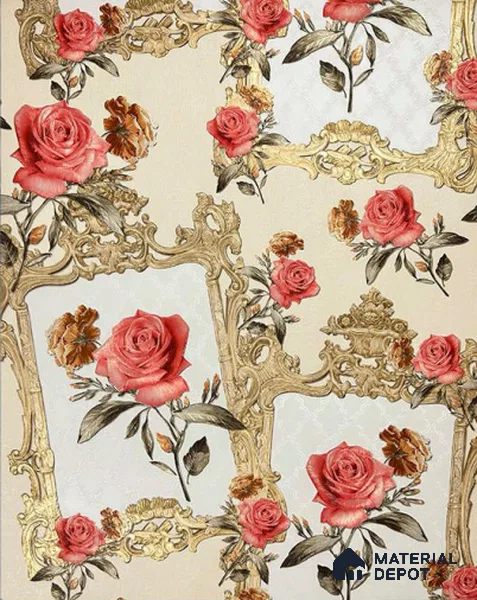 931603 | 10 Meter x 21 Inch PVC Florals Look Wallpaper - 57 Sq. Ft.