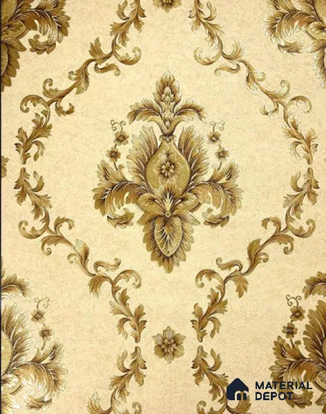930022 | 10 Meter x 21 Inch PVC Damask Look Wallpaper - 57 Sq. Ft.