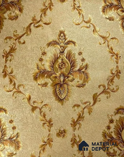 930023 | 10 Meter x 21 Inch PVC Damask Look Wallpaper - 57 Sq. Ft.