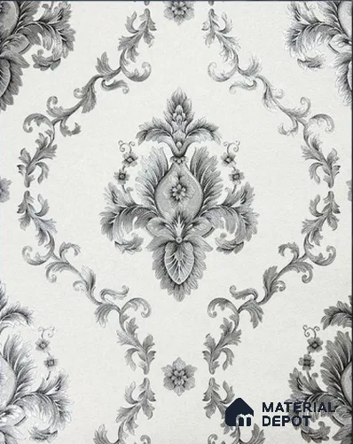 930029 | 10 Meter x 21 Inch PVC Damask Look Wallpaper - 57 Sq. Ft.
