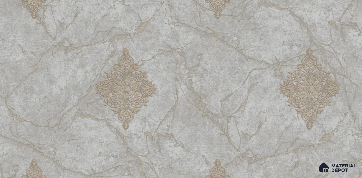 81228-4 | 5 Meter x 42 Inch PVC Damask Look Wallpaper - 57 Sq. Ft. | Minimum 15% wastage during installation