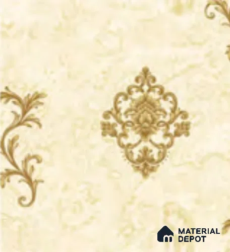 RD2905 | 10 Meter x 21 Inch PVC Damask Look Wallpaper - 57 Sq. Ft. | Minimum 15% wastage during installation