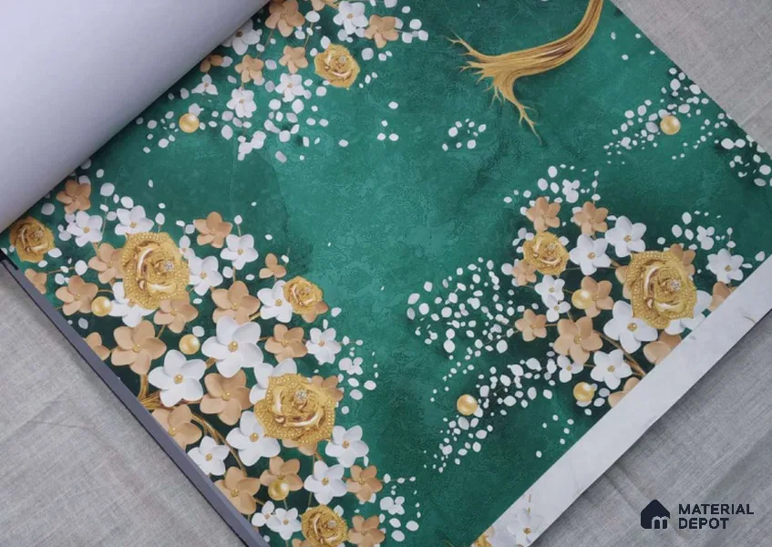 HM101 | 10 Meter x 21 Inches Florals Look Wallpaper - 57.41 Sq. Ft. | Minimum 15% wastage during installation