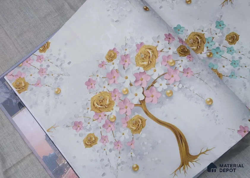 HM104 | 10 Meter x 21 Inches Florals Look Wallpaper - 57.41 Sq. Ft. | Minimum 15% wastage during installation