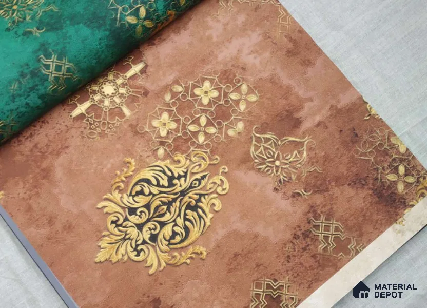 HM106 | 10 Meter x 21 Inches Damask Look Wallpaper - 57.41 Sq. Ft. | Minimum 15% wastage during installation