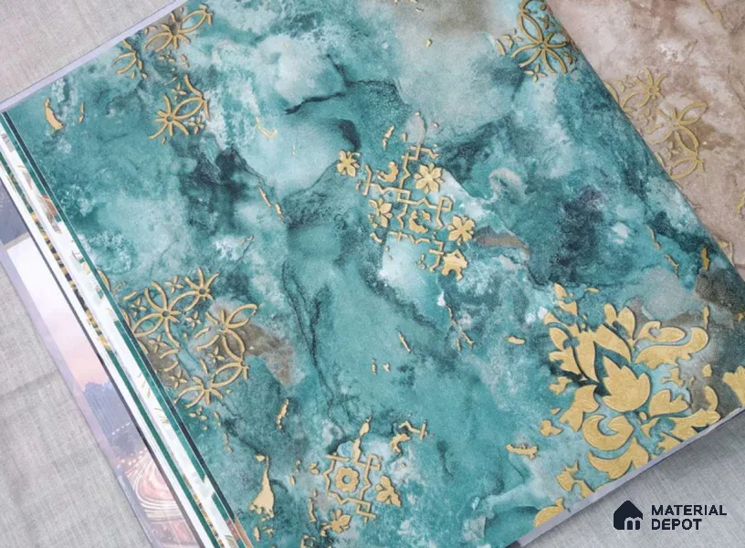 HM125 | 10 Meter x 21 Inches Damask Look Wallpaper - 57.41 Sq. Ft. | Minimum 15% wastage during installation