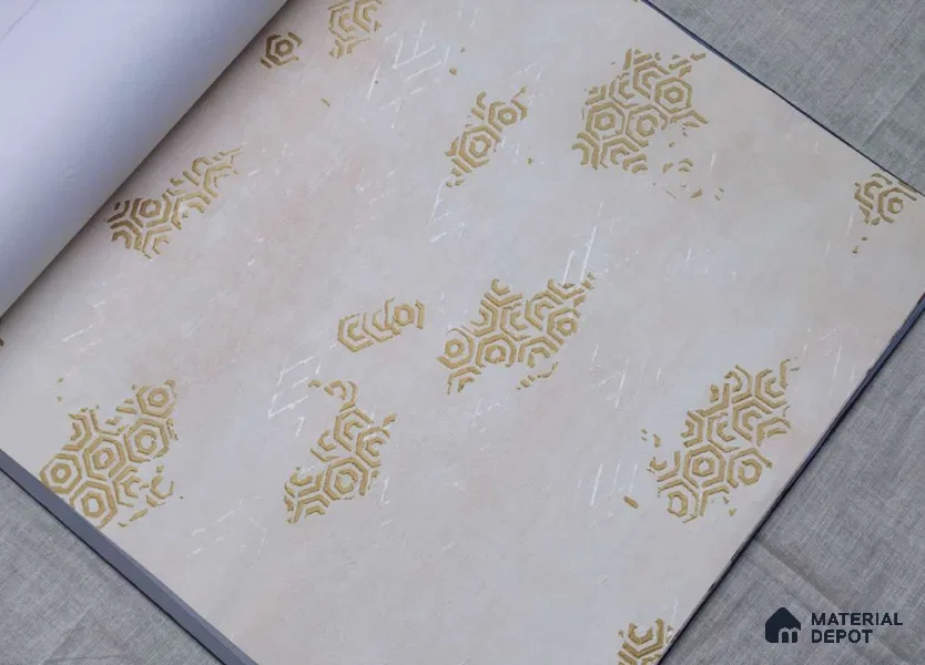 HM156 | Cream Gold Floral Cluster Patterned Wallpaper - 10 Meter x 21 Inches, 57.41 Sq. Ft. (Min. 15% Wastage)