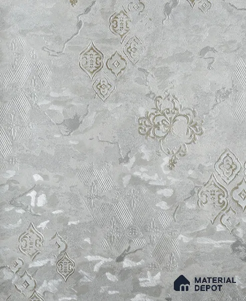 6071 | Warm Grey Ornate Medallion Patterned Wallpaper - 10 Meter x 21 Inches, 57.05 Sq. Ft. (Min. 15% Wastage)