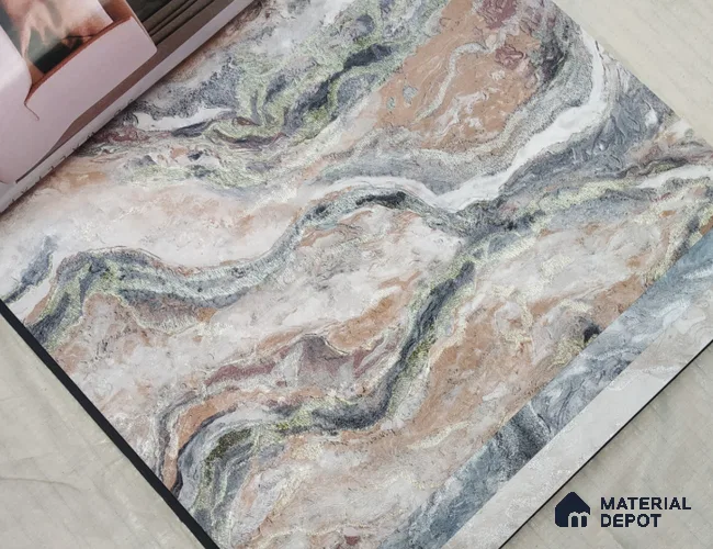 888001 | 10 Meter x 21 Inches Marble Look Wallpaper - 57.05 Sq. Ft. | Minimum 10% wastage during installation