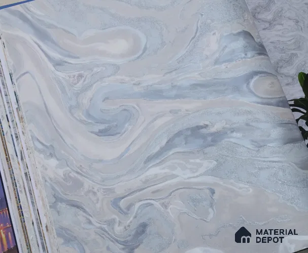 888037 | 10 Meter x 21 Inches Marble Look Wallpaper - 57.05 Sq. Ft. | Minimum 10% wastage during installation