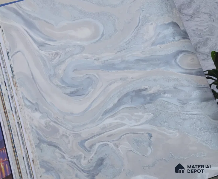 888037 | 10 Meter x 21 Inches Marble Look Wallpaper - 57.05 Sq. Ft. | Minimum 10% wastage during installation