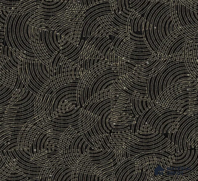 H2D771305 | Charcoal Black Circular Swirl Patterned Wallpaper - 10 Meter x 21 Inches, 57.05 Sq. Ft. (Min. 15% Wastage)